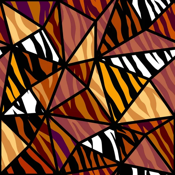 Abstrakcyjny wzór brązowy zwierząt egzotycznych w stylu patchwork. — Wektor stockowy