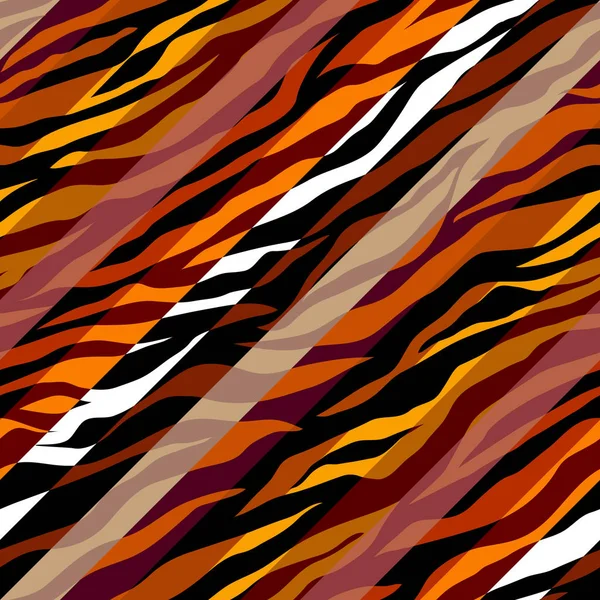 Abstract bruin dierlijke exotische patroon in patchwork stijl. — Stockvector