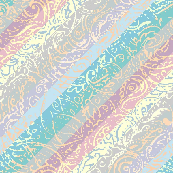 Grunge patrón paisley en collage estilo patchwork . — Vector de stock