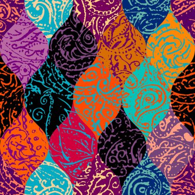 Grunge desenli desen kolaj patchwork tarzı.