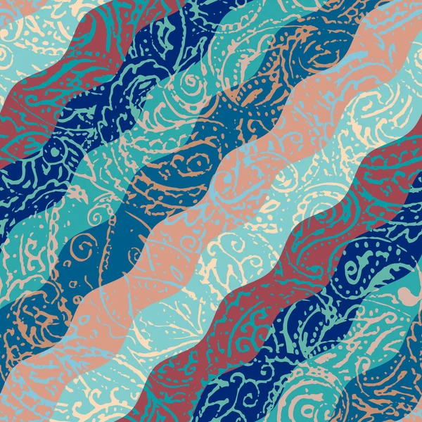 Grunge motif paisley en collage patchwork style . — Image vectorielle