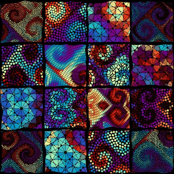 Motif vectoriel d'art mosaïque. Image vectorielle mosaïque — Image vectorielle