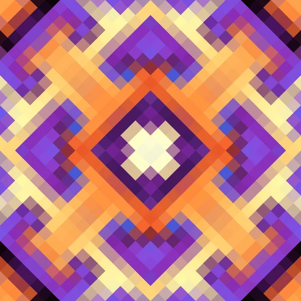 Geometrisch abstracte symmetrisch patroon in pixel art stijl. — Stockvector