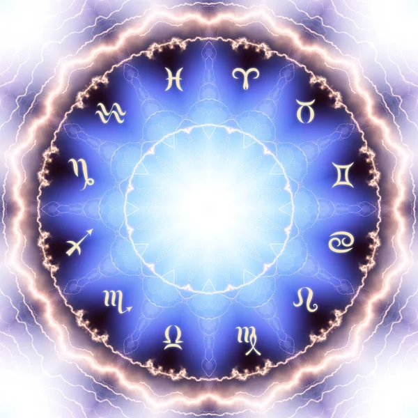 Círculo mágico com signo de zodíaco . — Fotografia de Stock