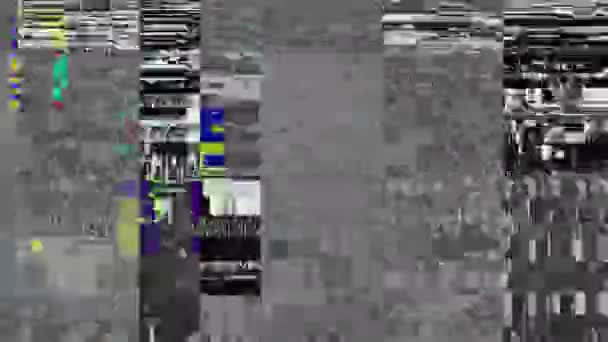 Зацикленная видеозапись помех. Имитация видеоролика Datamoshing. — стоковое видео