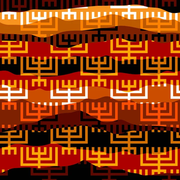 Jewish holiday Hanukkah tribal seamless vector pattern.