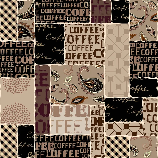 Coffee. Abstract coffee beans on brown background — Stock Vector