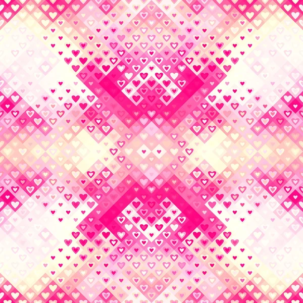 Patrón geométrico abstracto de poli bajo con corazones . — Vector de stock