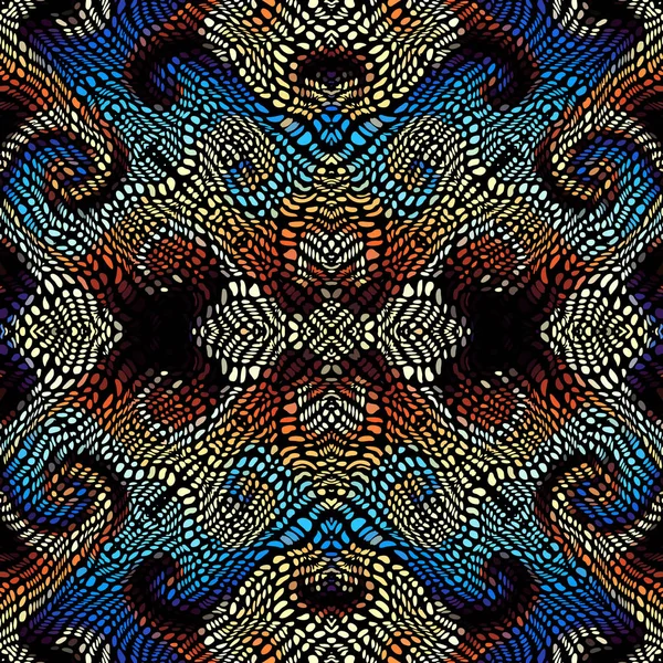 Patrón de arte mosaico vectorial. Imagen curvada de mosaico — Vector de stock