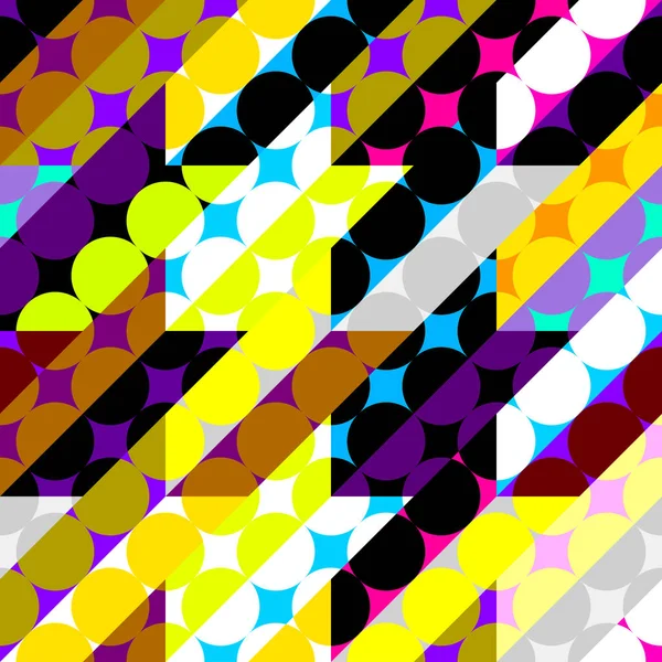 Klassieke polka dot patroon in een lappendeken collage stijl. — Stockvector