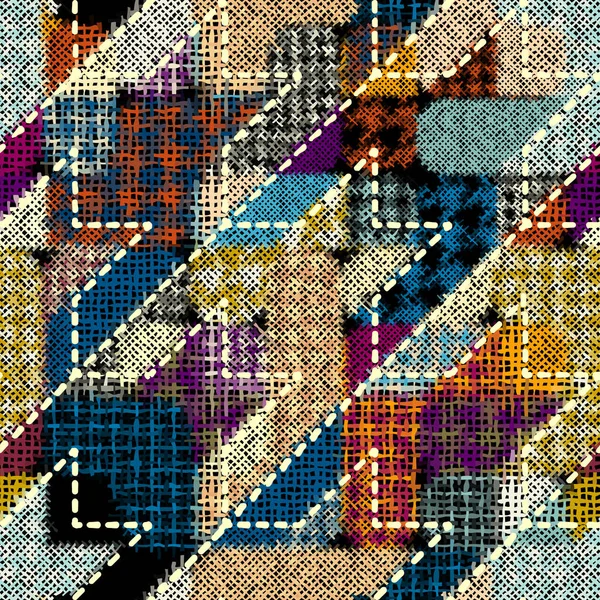 Imitation d'une texture de toile rugueuse. Modèle sans couture. — Image vectorielle