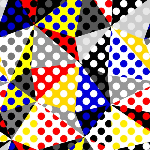 Klasický polka dot vzor ve stylu koláže patchwork. — Stockový vektor