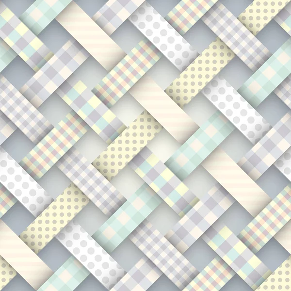 Patchwork textil minta. Zökkenőmentes steppelés tervezési háttér. — Stock Vector