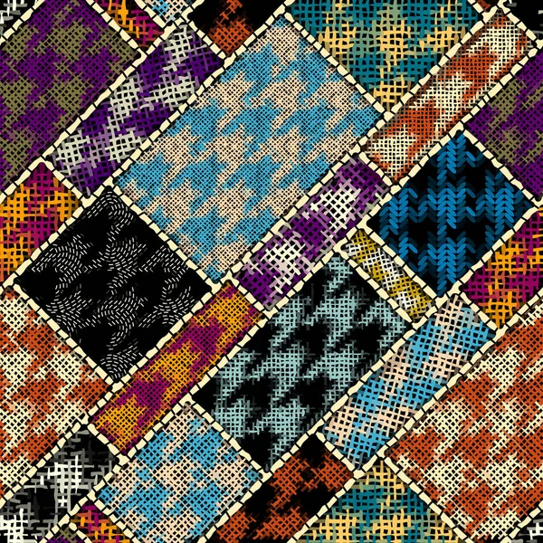 Imitatie van een textuur van ruw doek. Naadloos patroon. — Stockvector