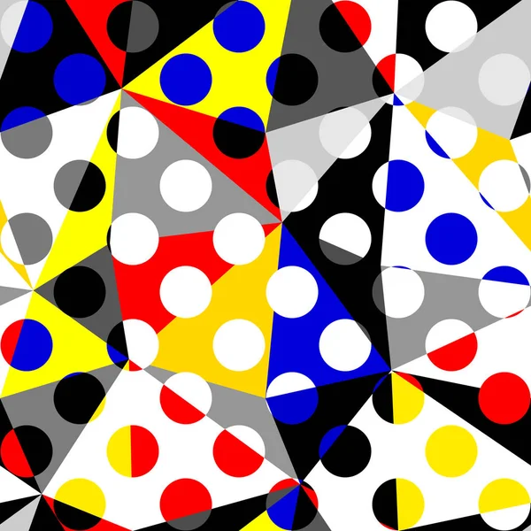 Klassieke polka dot patroon in een lappendeken collage stijl. — Stockvector