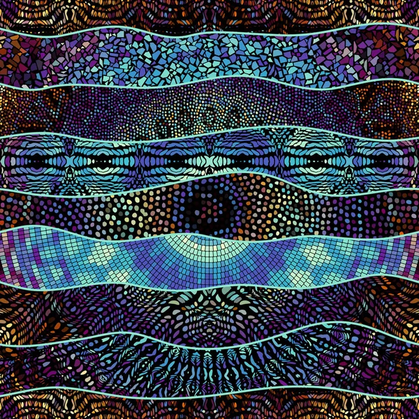 波状の形のモザイク パターン。ベクターのシームレスな画像. — ストックベクタ