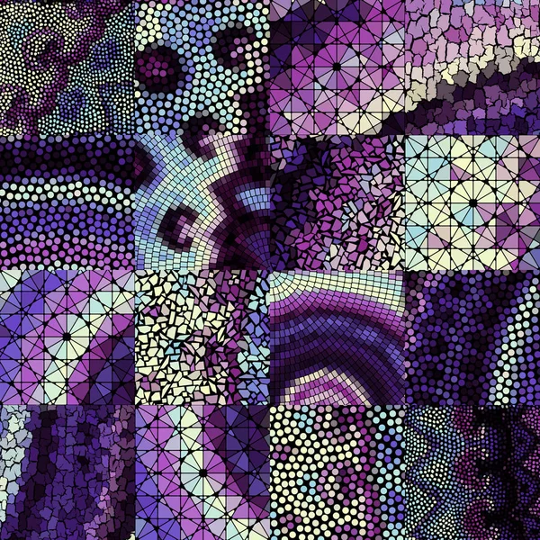 Patrón de arte mosaico vectorial. Imagen de mosaico vectorial — Vector de stock
