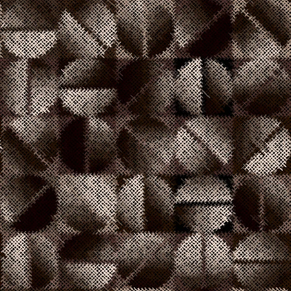 Kaffee Muster auf einer rauen Leinwand Textur nahtloses Muster. — Stockvektor