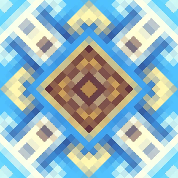 Padrão simétrico abstrato geométrico em estilo pixel art . —  Vetores de Stock