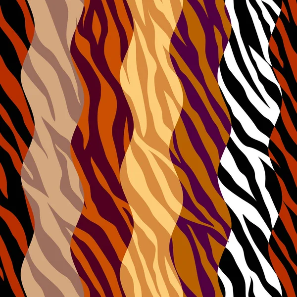 パッチワーク スタイルで抽象的な茶色の動物エキゾチックなパターン. — ストックベクタ