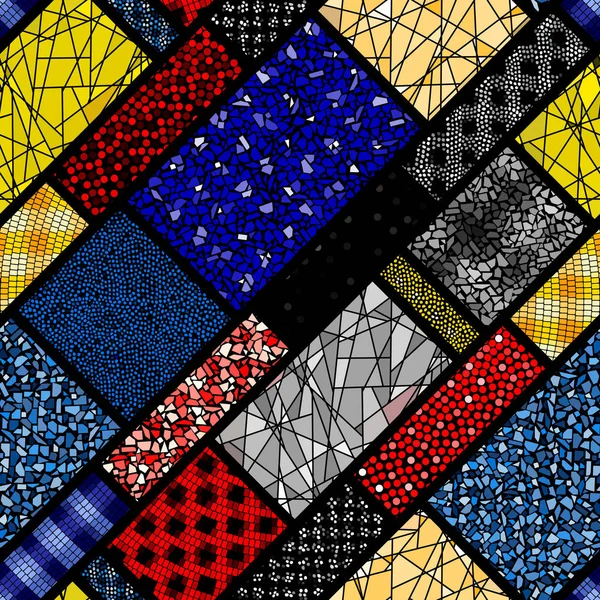 Motif d'art mosaïque de formes ondulées. Image vectorielle transparente . — Image vectorielle