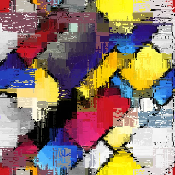 Vector image with imitation of grunge datamoshing texture.