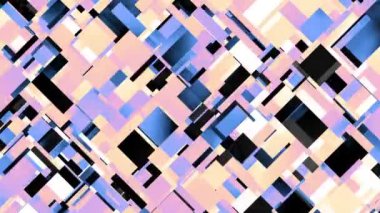 Soyut geometrik şekilleri n için hareket ettiriyor ve dönüştürüyor. Döngü görüntüleri.