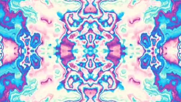 Symmetrische Abstrakte Psychedelische Muster Abstraktes Filmmaterial Psychedelischen Hippie Stil Filmmaterial — Stockvideo