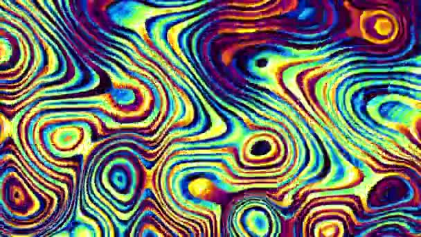 Переміщення Випадкових Психоделічних Хвиль Анотація Зберігача Екрана Відео Циклічні Кадри — стокове відео