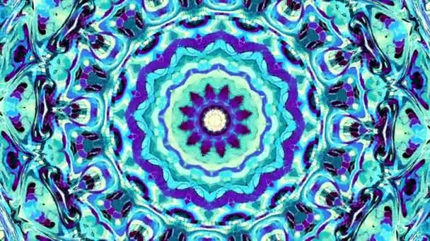 Transforming Ornamental Circle Turqiouse Mandala Pattern Seamless Loop Footage — Stock Video