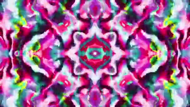 Symmetrisch Abstract Psychedelisch Patroon Abstracte Beelden Psychedelische Hippie Stijl Lusbeelden — Stockvideo