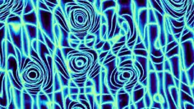 Rastgele dalgalı dokular. Psikedelik animasyon arka planı. Soyut kıvrımlı şekilleri dönüştür. Görüntü döngüsü.