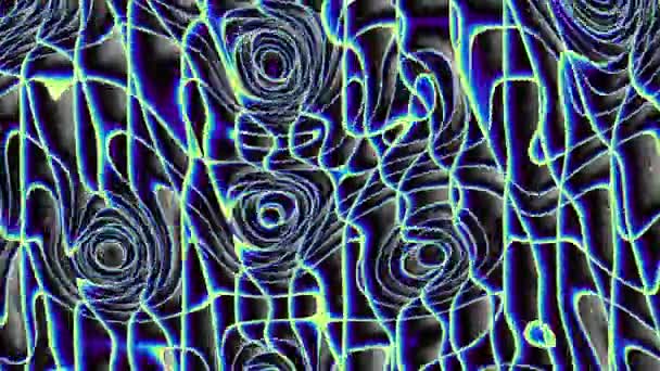 Bewegende Golvende Textuur Psychedelische Geanimeerde Achtergrond Transformeer Abstracte Gebogen Vormen — Stockvideo