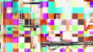 Objeler kodlayıcıyla soyut ve hızlı titreşen doku. Video parazit görüntülerini döngüye sokuyorum. Bir Datamoshing videosunun taklidi.