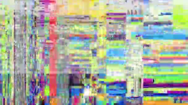 Textura Piscando Rápido Abstrato Com Codec Artefatos Gravar Imagens Interferência — Vídeo de Stock