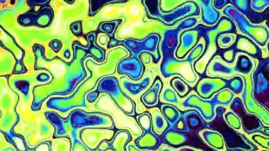 Rastgele dalgalı dokular. Psikedelik animasyon arka planı. Soyut kıvrımlı şekilleri dönüştür. Görüntü döngüsü.