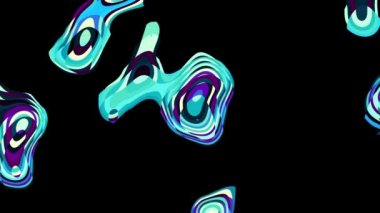 Rastgele dalgalı dokuyu hareket ettiriyorum. Psychedelic fütüristik arka plan. Soyut kavisli şekilleri dönüştürün. Döngü görüntüleri.