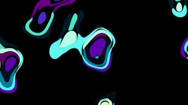 Rastgele dalgalı dokuyu hareket ettiriyorum. Psychedelic fütüristik arka plan. Soyut kavisli şekilleri dönüştürün. Döngü görüntüleri.