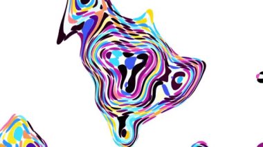 Rastgele dalgalı dokuyu hareket ettiriyorum. Psychedelic fütüristik arka plan. Soyut kavisli şekilleri dönüştürün. Döngü görüntüleri.