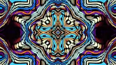 Simetrik soyut psikedelik desen. Psikedelik hippi tarzında soyut görüntüler. Görüntüleri döndür.