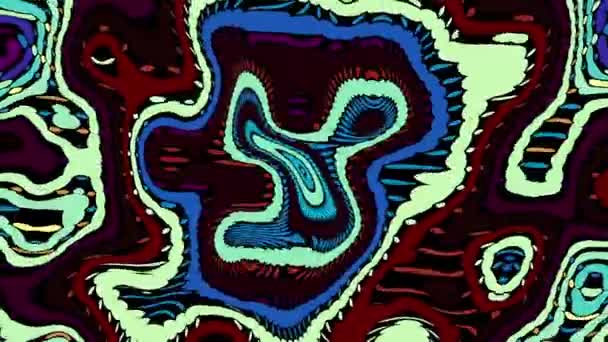 移动随机波浪状纹理 迷幻动画背景 变形抽象的弯曲形状 循环画面 — 图库视频影像