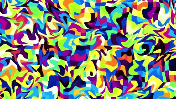 Движущаяся Случайная Волнистая Текстура Психоделический Анимированный Фон Преобразование Абстрактных Изогнутых — стоковое видео