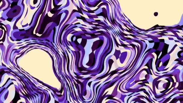 Движущаяся Случайная Волнистая Текстура Психоделический Футуристический Фон Преобразование Абстрактных Изогнутых — стоковое видео
