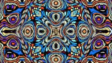Simetrik soyut psikedelik desen. Psikedelik hippi tarzında soyut görüntüler. Görüntüleri döndür.
