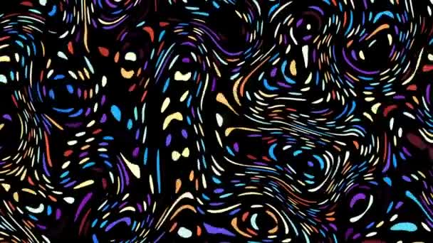 Moving Random Wavy Texture Psychedelic Futuristic Background Transform Abstract Curved — Stock Video