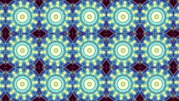 Symmetrische Mosaikfliesen Transformieren Ornament Abstraktes Filmmaterial Jugendstil Looping Aufnahmen — Stockvideo