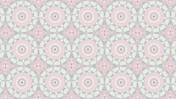 Symmetrische Mosaikfliesen Transformieren Ornament Abstraktes Filmmaterial Jugendstil Looping Aufnahmen — Stockvideo