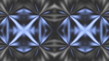 Geometrik şekilleri hareket ettiriyor ve dönüştürün. Simetrik süs deseni. Model değişiyor. Döngü görüntüleri.