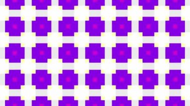 Geometrik şekilleri hareket ettiriyor ve dönüştürün. Simetrik süs deseni. Model değişiyor. Döngü görüntüleri.