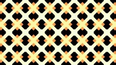 Geometrik şekilleri hareket ettiriyor ve dönüştürün. Simetrik süs deseni. Model değişiyor. Döngü görüntüleri.